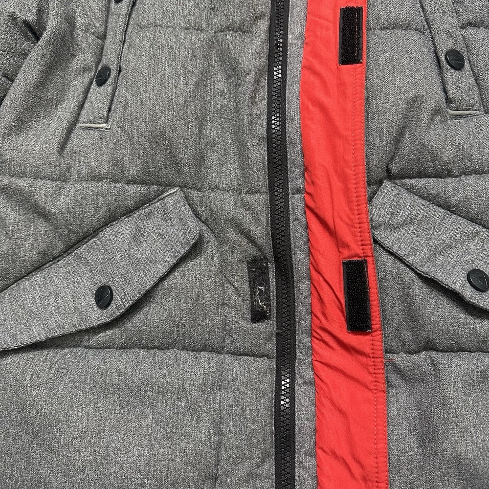 ZeroXposur Boys Winter Puffer Jacket Gray Black Hooded Fleece Lined Size L 10/12 - Picture 4 of 11